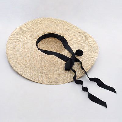 Women Sun Hat French Style Wide Brim Straw Hat Île papillon