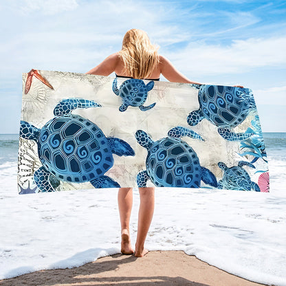 Sweat-wiping Beach Towel Microfiber Water-absorbing Quick-drying Beach Towel Île papillon