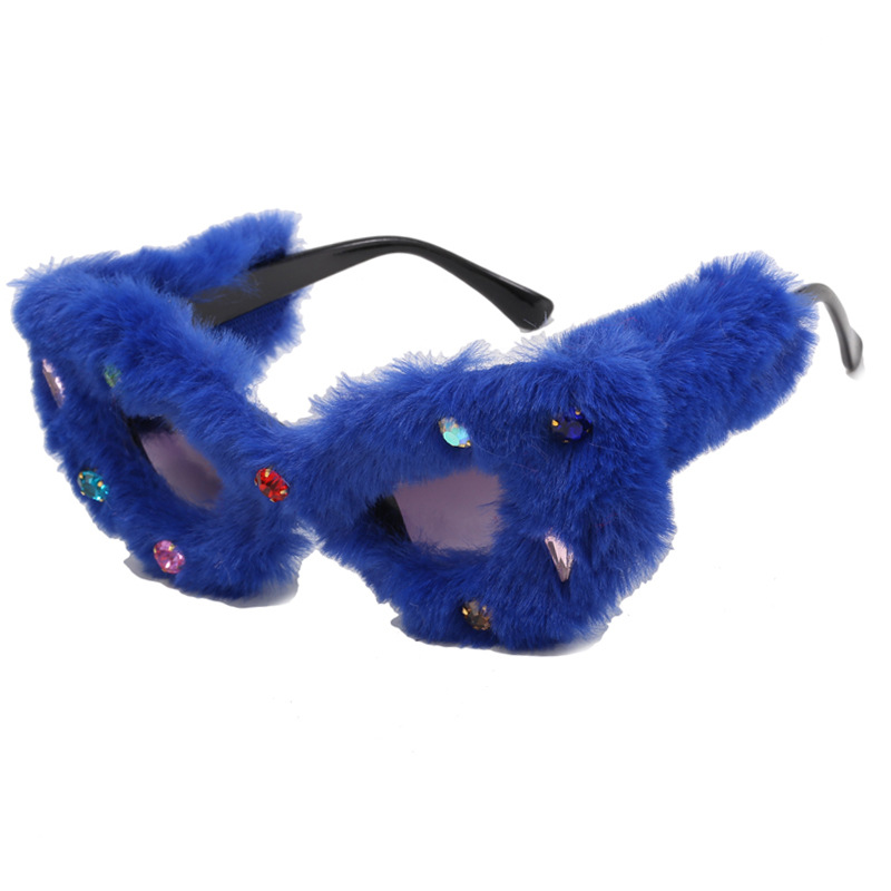 New Cat Eye Studded Diamond Sunglasses Île papillon