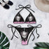 Bikini Summer 3D Printed Lace Up Île papillon
