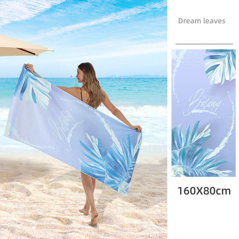 Double Sided Fleece Printed Beach Towel Microfiber Beach Towel Île papillon
