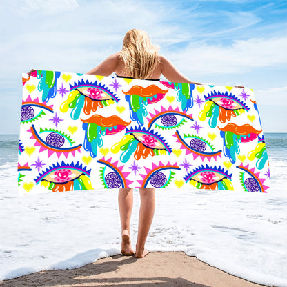 Sweat-wiping Beach Towel Microfiber Water-absorbing Quick-drying Beach Towel Île papillon