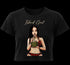 Soft Black Crop Top Tee Île papillon
