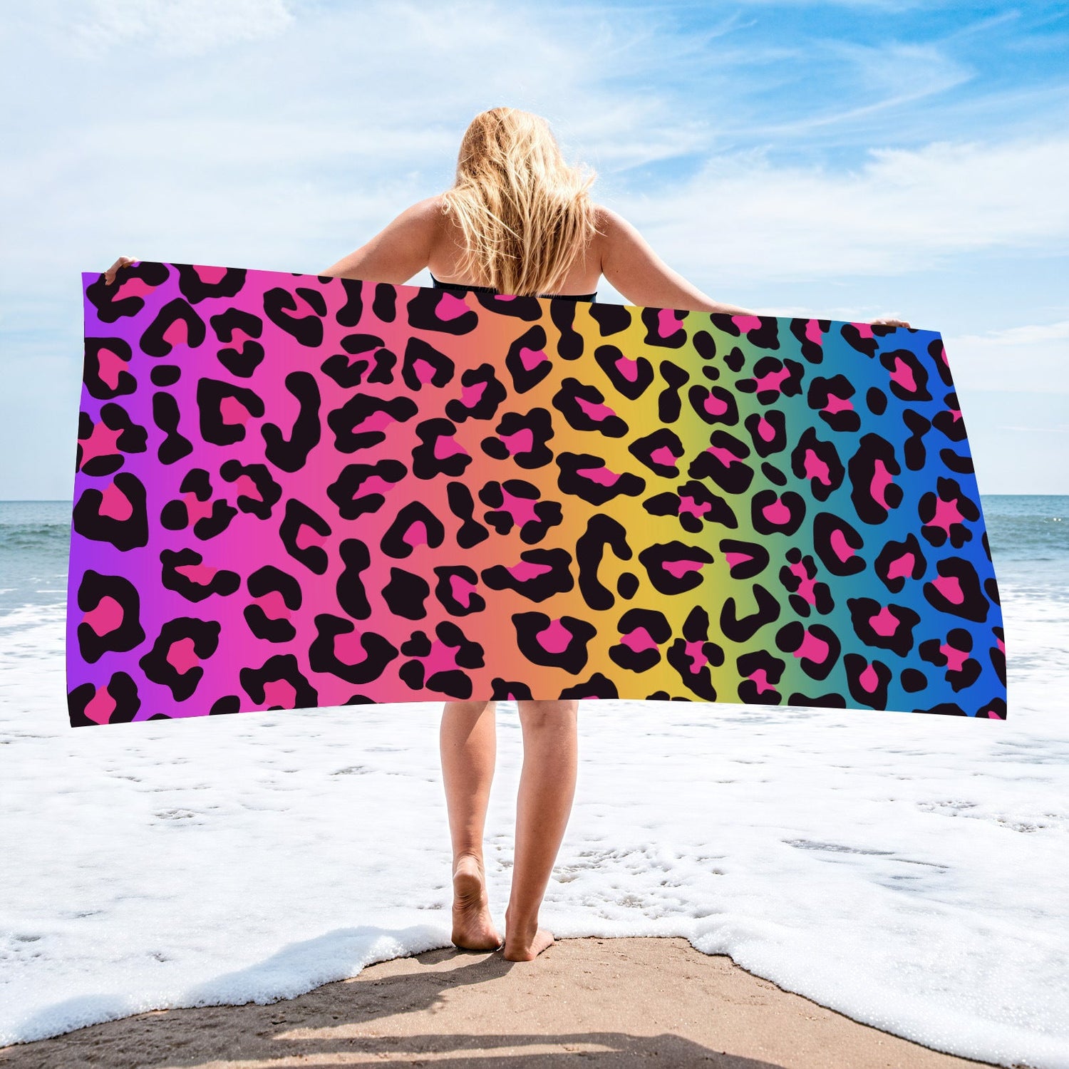 Sweat-wiping Beach Towel Microfiber Water-absorbing Quick-drying Beach Towel Île papillon