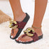 Rhinestone Big Gold Buckle Thong Platform Ladies Sandals Île papillon