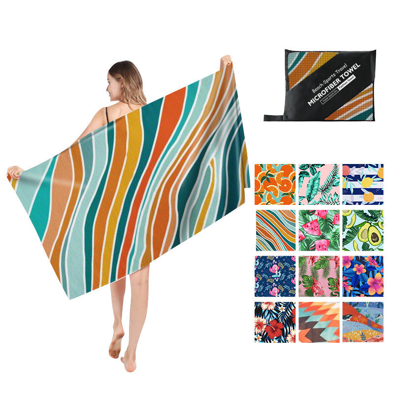 Double Sided Fleece Printed Beach Towel Microfiber Beach Towel Île papillon