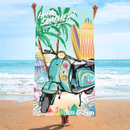 Sweat-wiping Beach Towel Microfiber Water-absorbing Quick-drying Beach Towel Île papillon