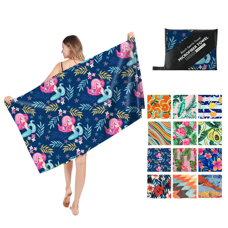 Double Sided Fleece Printed Beach Towel Microfiber Beach Towel Île papillon
