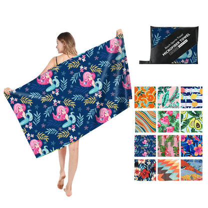 Double Sided Fleece Printed Beach Towel Microfiber Beach Towel Île papillon