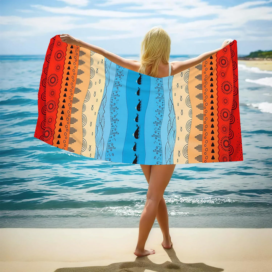 Bohemian Beach Towel Printed Swimming Sweat Towel Île papillon