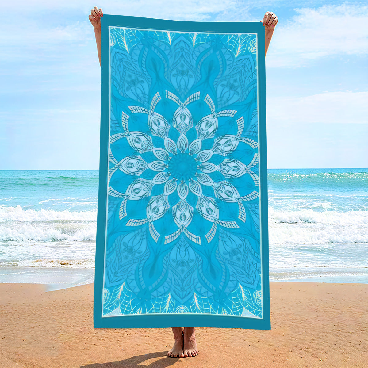 Sweat-wiping Beach Towel Microfiber Water-absorbing Quick-drying Beach Towel Île papillon