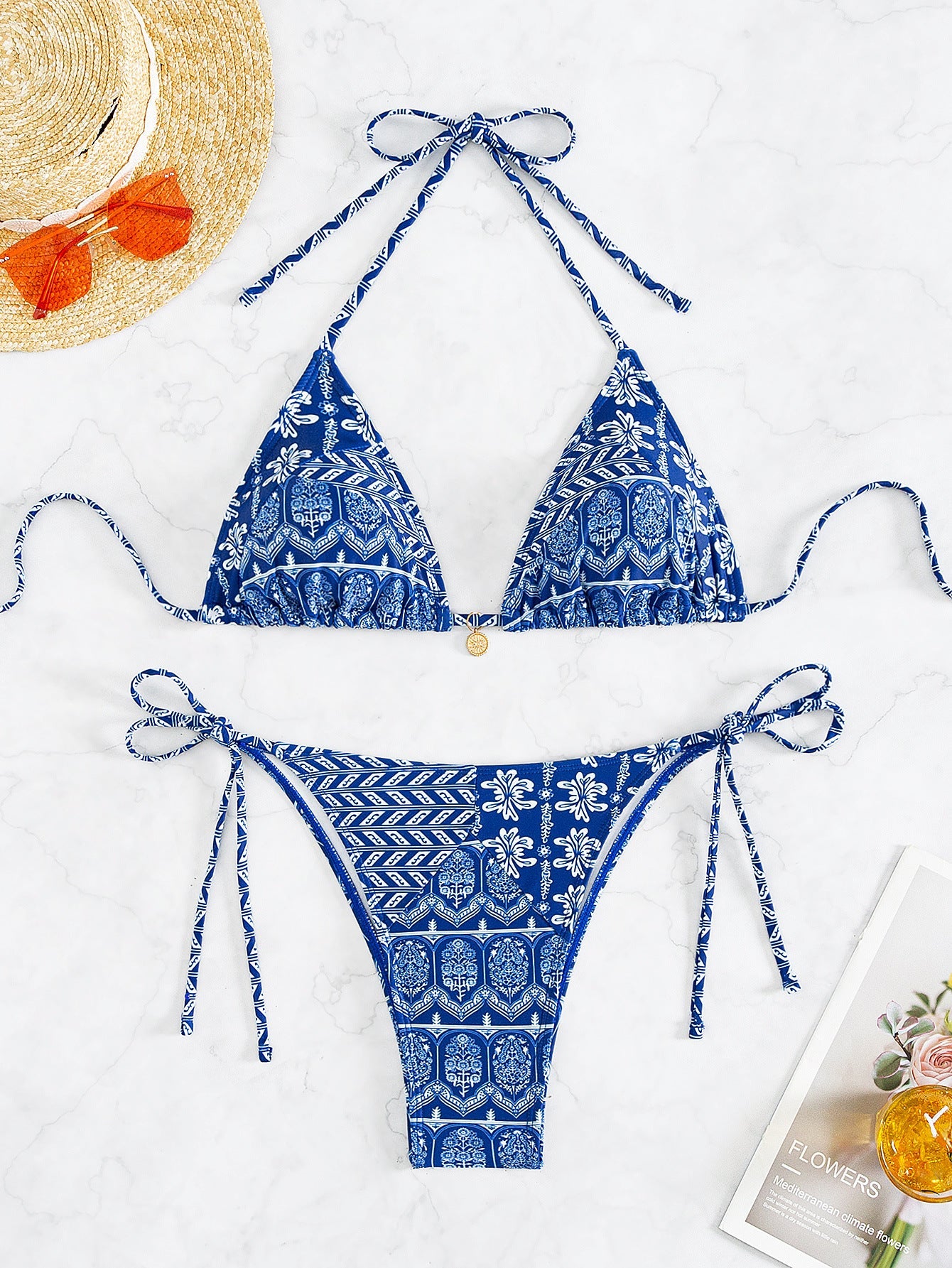 Lace-up Swimwear Deluxe Bikini Set Île papillon