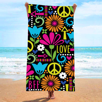 Sweat-wiping Beach Towel Microfiber Water-absorbing Quick-drying Beach Towel Île papillon