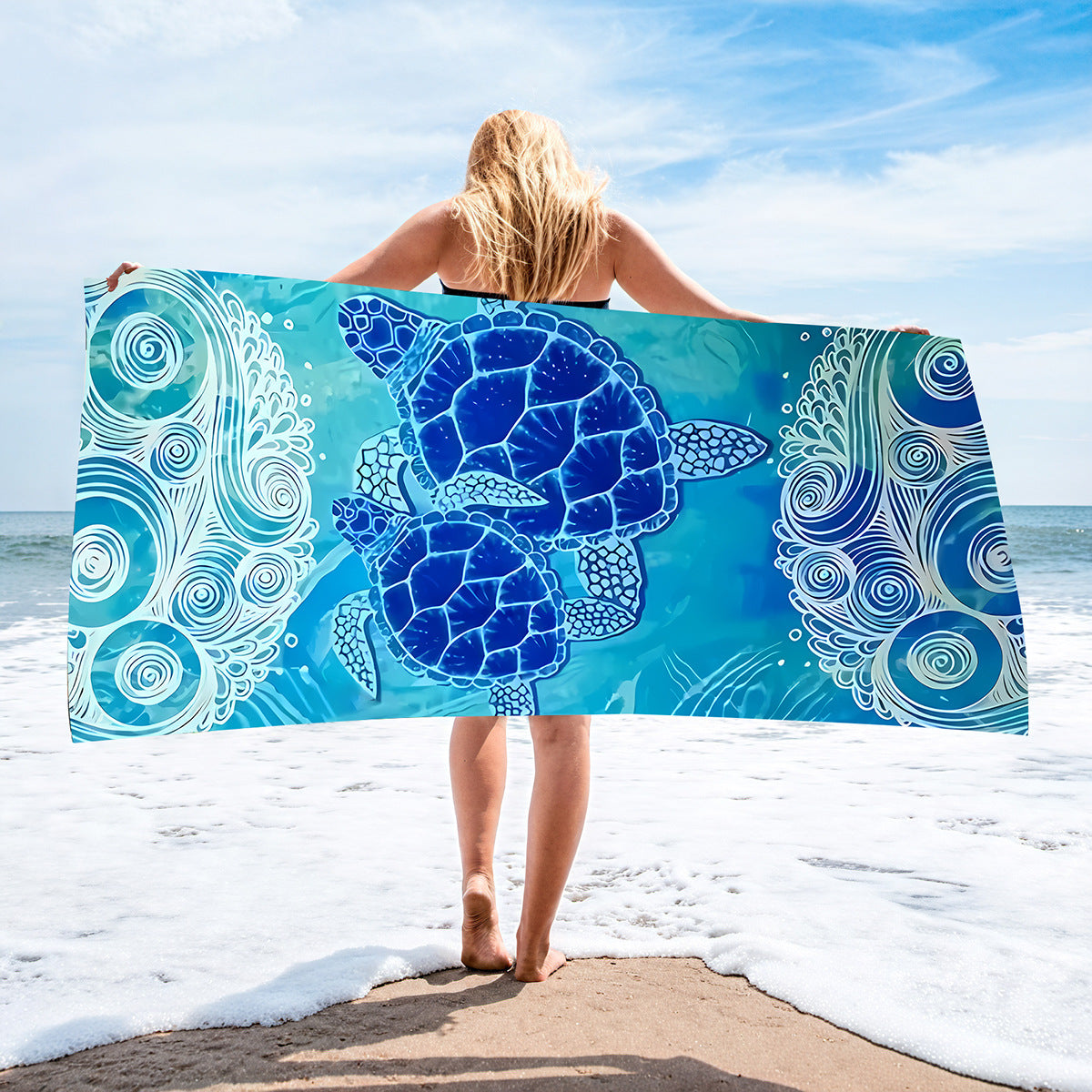 Sweat-wiping Beach Towel Microfiber Water-absorbing Quick-drying Beach Towel Île papillon