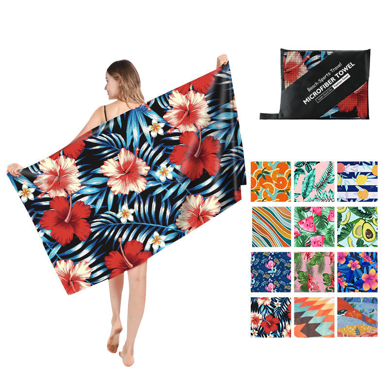 Double Sided Fleece Printed Beach Towel Microfiber Beach Towel Île papillon