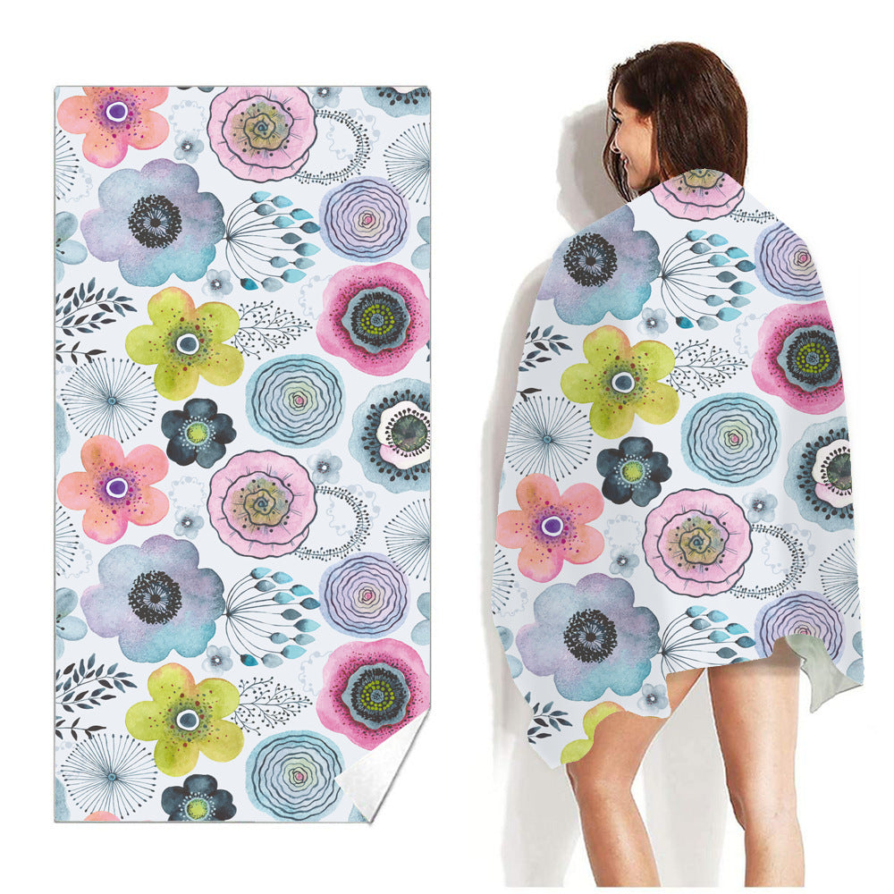 Beach Towel Printed Swimming Sweat Towel Île papillon