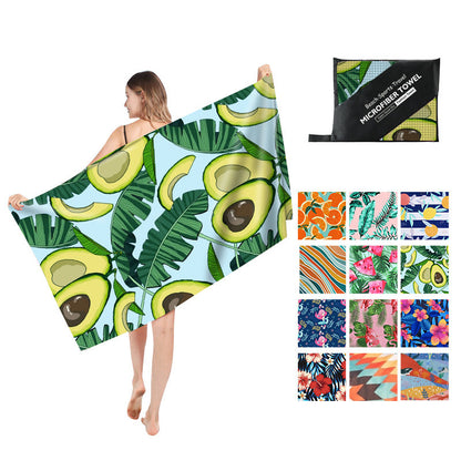 Double Sided Fleece Printed Beach Towel Microfiber Beach Towel Île papillon